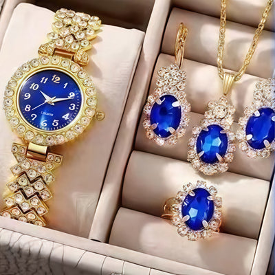 Juego de Reloj y Joyas con Cristales de Colores Cuarzo - Image 7