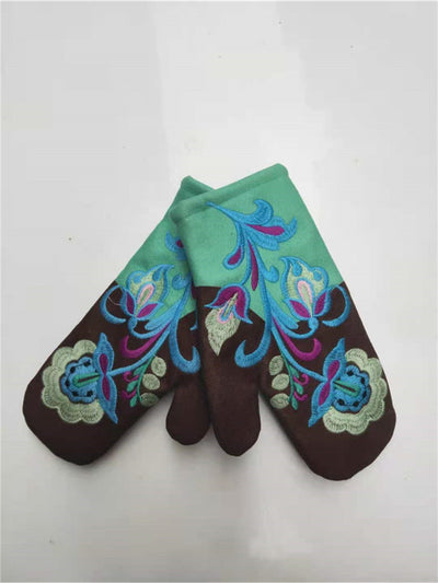 Guantes Invierno Mujer Acolchados con Bordado y Bloques de Color - Image 8