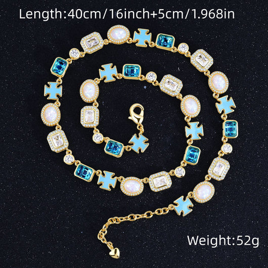 Collar Crucifijo para Hombre con Diseño de Gota Mixta y Efecto Aceite - Image 19