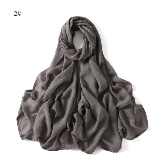 Pañuelo de Algodón y Lino Monocrómático con Ala Ancha - Image 4