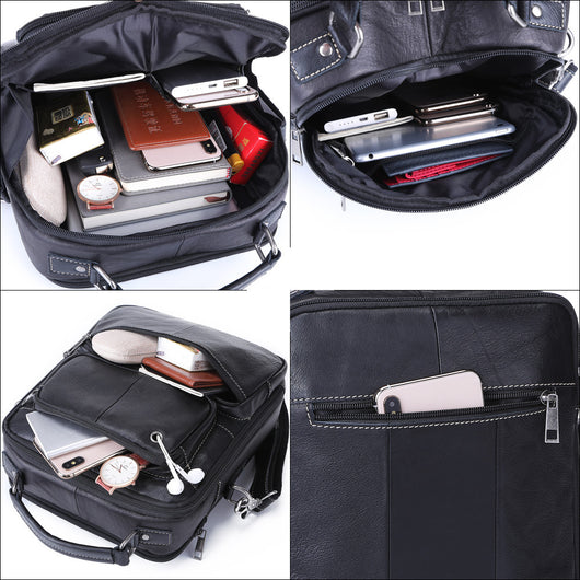 Bolso Mensajero Retro de Cuero Genuino - Maletín Multifuncional Casual - Image 2