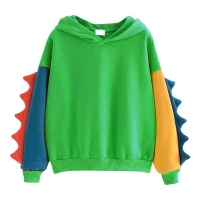 Sudadera con Capucha Dinosaurio Colores Contrastantes Abrigo Manga Larga - Image 7