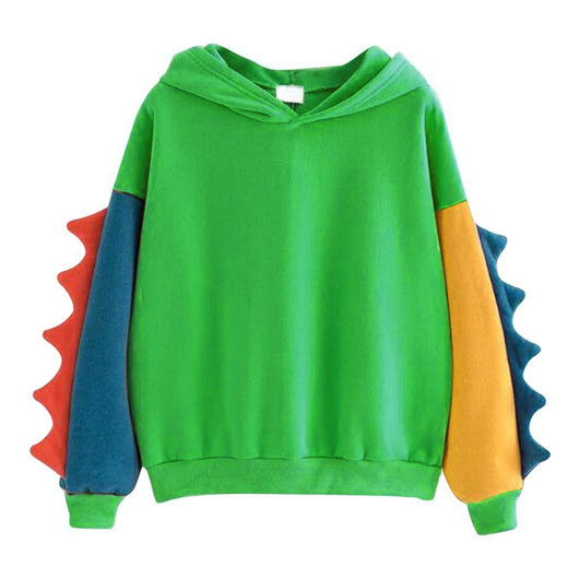 Sudadera con Capucha Dinosaurio Colores Contrastantes Abrigo Manga Larga - Image 7