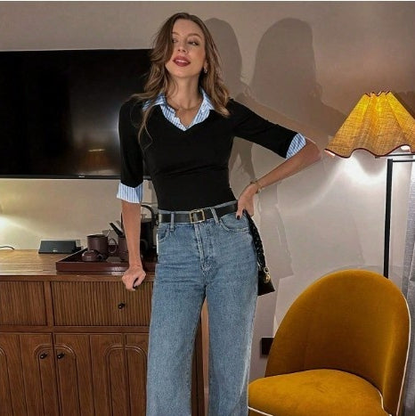 Blusa Manga Media Versátil - Ajuste Slim para Looks Casuales - Image 4