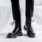 Botas Martin de Cuero Charol para Hombre con Detalles Brillantes