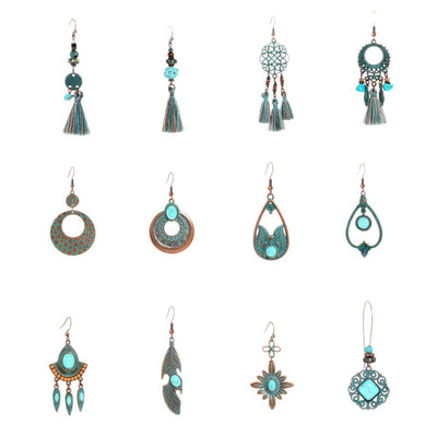Aretes Geométricos Bohemios con Borlas Vintage para Mujer - Image 5
