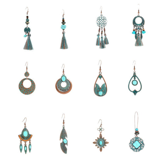 Aretes Geométricos Bohemios con Borlas Vintage para Mujer - Image 5
