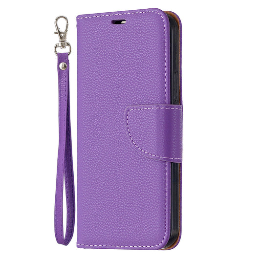 Funda Cartera Flip para Teléfono con Patrón Lichee y Correa - Image 7
