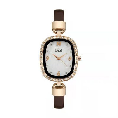 Conjunto Reloj Pulsera Mujer Cuarzo con Cinturón Mármol y Cristales - Image 8
