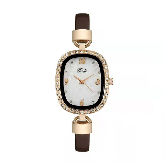 Conjunto Reloj Pulsera Mujer Cuarzo con Cinturón Mármol y Cristales - Image 8