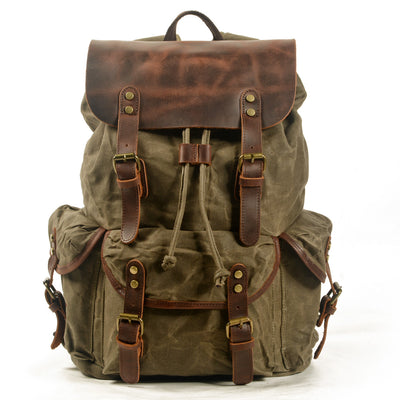 Mochila Retro de Lona Encerada para Estudiantes y Viajeros - Image 10