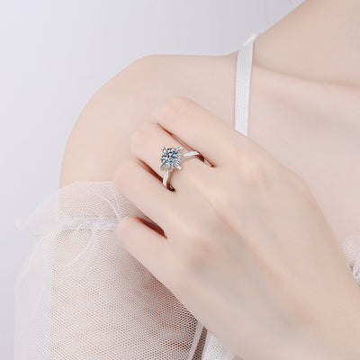 Anillo de Plata 925 con Moissanita de 1 Quilate - Diseño Microengastado - Image 9