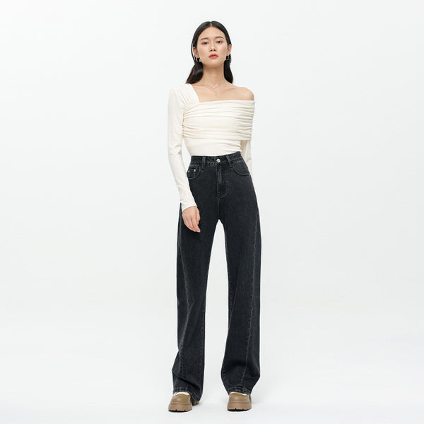 Jeans Bicolor Negro y Gris para Mujer - Estilo Versátil