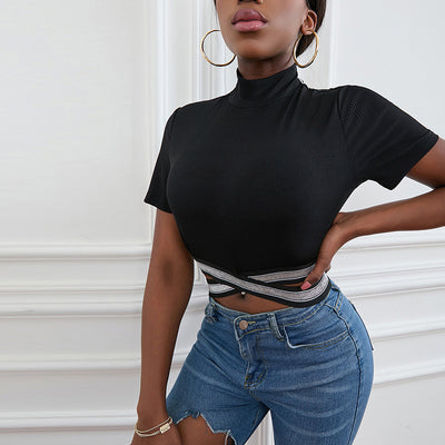 Blusa Ajustada con Tiras Cruzadas en Ombligo - Diseño Europeo Moderno - Image 11