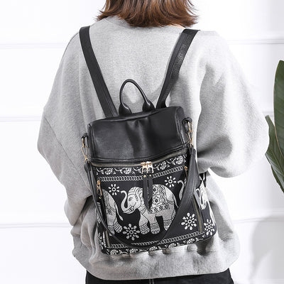 Mochila Étnica de Elefante con Diseño Tribal - Bolso Escolar Bandolera Multiusos - Image 8