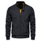 Jaqueta Casual Masculina Coreana com Gola Alta Outono