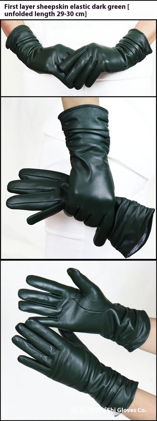 Guantes de Cuero Gamuza Premium para Mujer con Puño Extendido - Image 32
