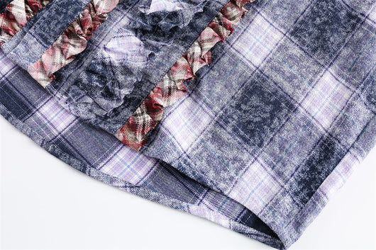 Blusa Holgada con Cuello Solapa y Encaje Plisado - Image 9