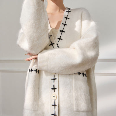 Cardigan Blanco Suelto para Mujer - Diseño Casual y Versátil - Image 8