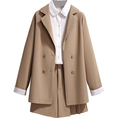 Conjunto de Dos Piezas Estilo Coreano: Blazer Oversized y Shorts Anchos - Image 2