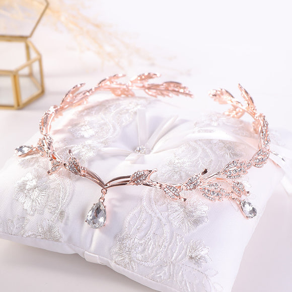 Corona Dorada para Novia - Diadema de Boda Elegante