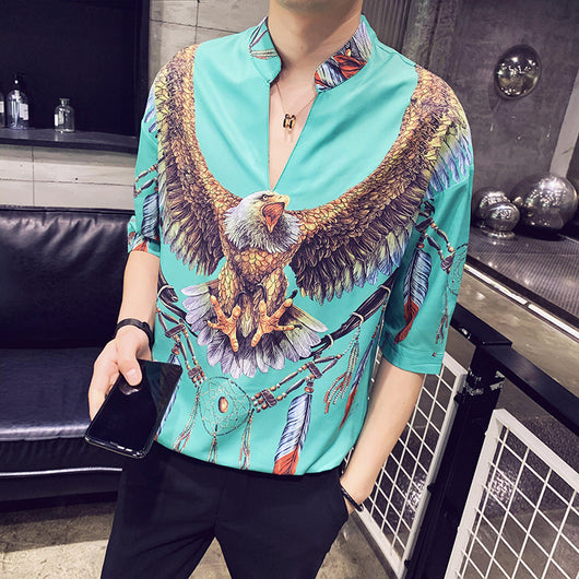 Camisa Casual Coreana Transpirable con Mangas de Cinco Puntos para Hombre - Image 10