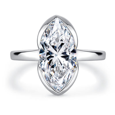 Anillo de Moissanita Marquesa de 3 Quilates con Semihalo - Image 5