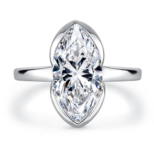Anillo de Moissanita Marquesa de 3 Quilates con Semihalo - Image 5