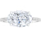 S925 Plateado Simulated Diamond Oval 3 Carat Ring Blanco 5