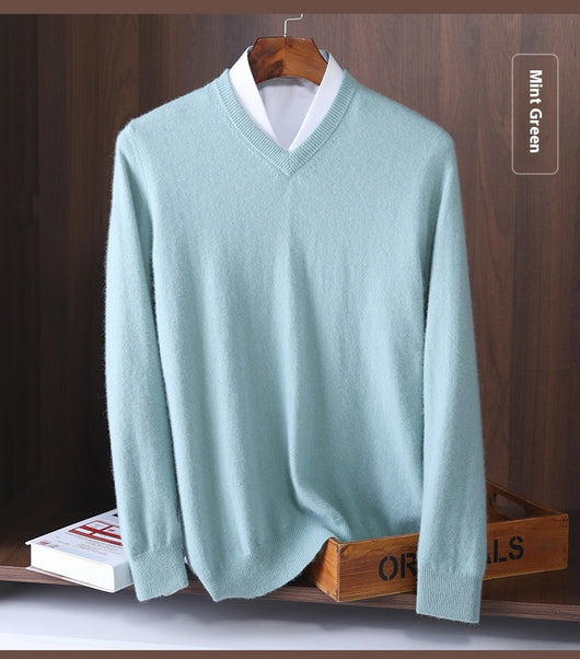 Suéter Escote V Lana Estilo Coreano - Polera Base Versátil - Image 40