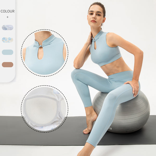 Chaleco Deportivo Vintage Yoga Cuello Alto con Botones