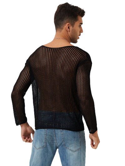 Polera Manga Larga Transparente de Punto Fino para Hombre - Image 10