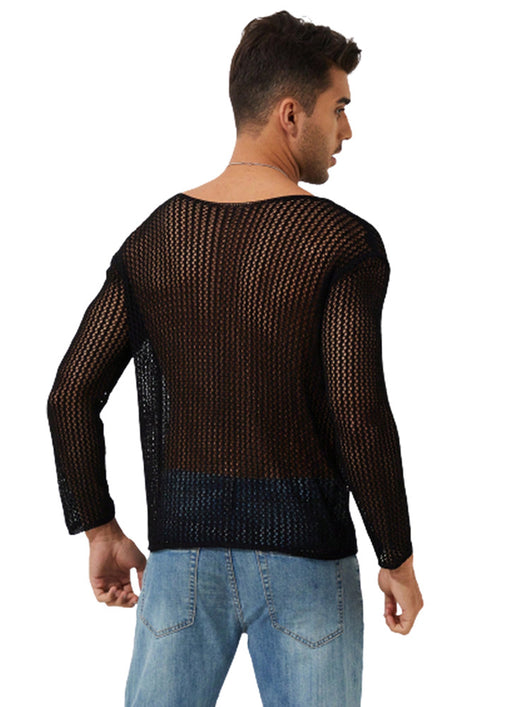 Polera Manga Larga Transparente de Punto Fino para Hombre - Image 10