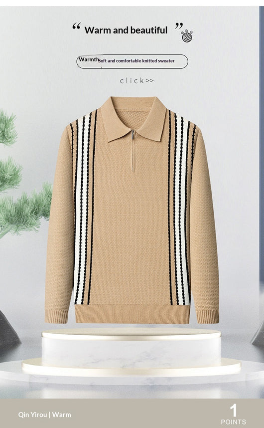 Suéter de Punto Colorblock con Cuello y Cierre Medio Cremallera para Hombre - Image 26
