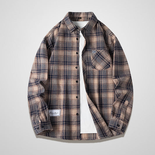 Camisa de Cuadros Manga Larga para Hombre - Marca Americana