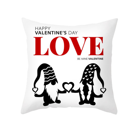 Funda de Almohada Día de San Valentín Letras Cartoon Roja - Tela Melocotón - Image 25