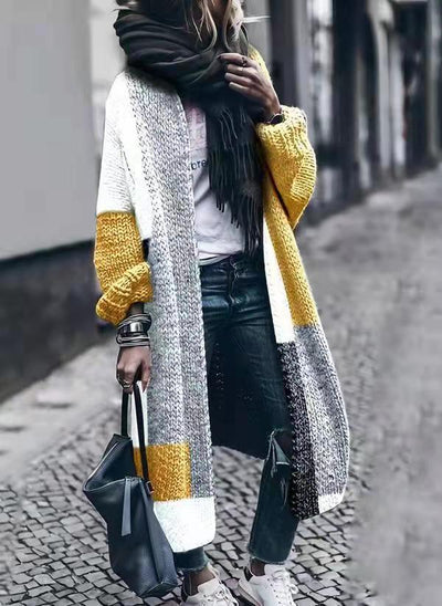 Cardigan de Bloques de Color para Mujer - Diseño Casual y Holgado - Image 6