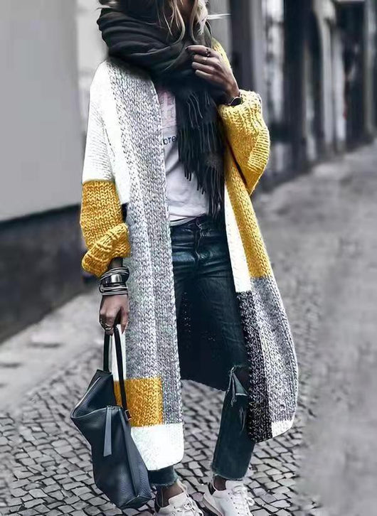 Cardigan de Bloques de Color para Mujer - Diseño Casual y Holgado - Image 6