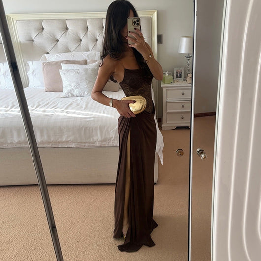 Vestido Maxi Elegante de Encaje Espalda Descubierta para Mujer - Image 4