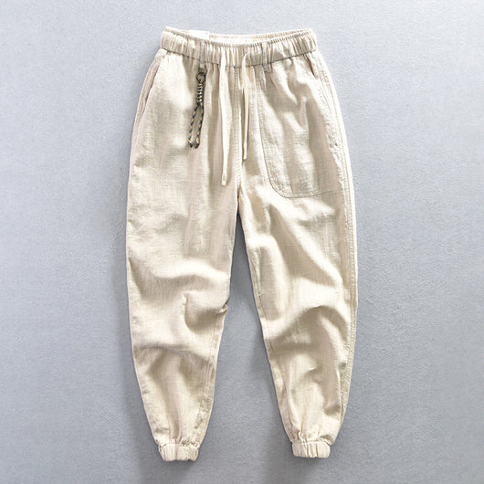 Pantalones Cortos Casuales de Algodón y Lino Relajados para Hombre - Image 4
