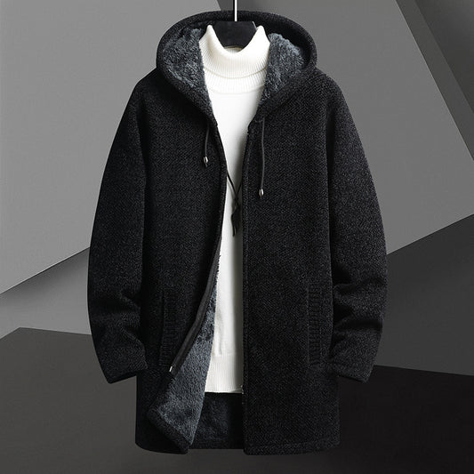 Cardigan Sudadera con Capucha y Forro Polar para Hombre - Abrigo Medio