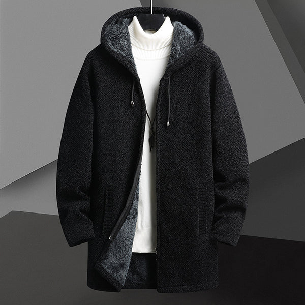 Cardigan Sudadera con Capucha y Forro Polar para Hombre - Abrigo Medio