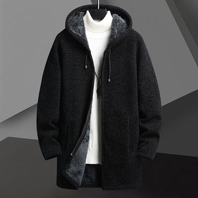 Cardigan Sudadera con Capucha y Forro Polar para Hombre - Abrigo Medio