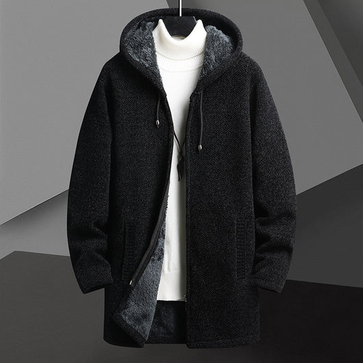 Cardigan Sudadera con Capucha y Forro Polar para Hombre - Abrigo Medio