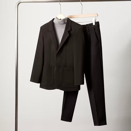 Blazer de Lana Suelta Gris Oscuro para Hombre - Elegancia Casual Profesional - Image 6