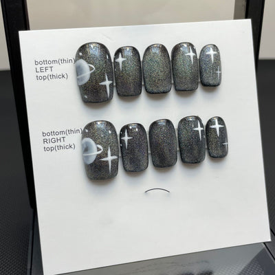Parches de Uñas Adhesivos Efecto Ojo de Gato Removibles - Image 11