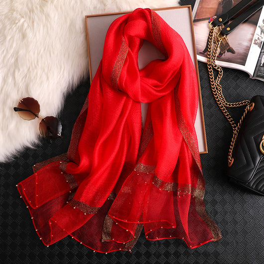 Pañuelo de Seda Rojo Elegante para Mujer - Versátil y Sofisticado - Image 11
