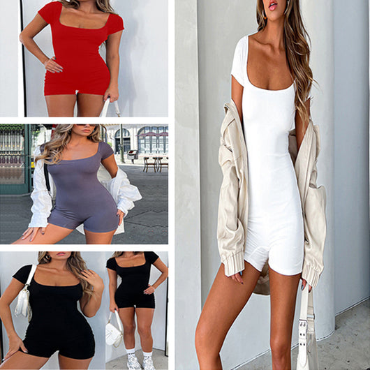Jumpsuit Entallado de Manga Corta para Mujer - Image 9