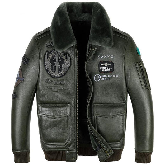 Chaqueta de Cuero Estilo Aviador para Hombre - Image 4