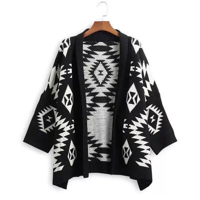 Blusas Holgadas con Mangas Anchas y Patrón Geométrico de Diamantes - Image 9